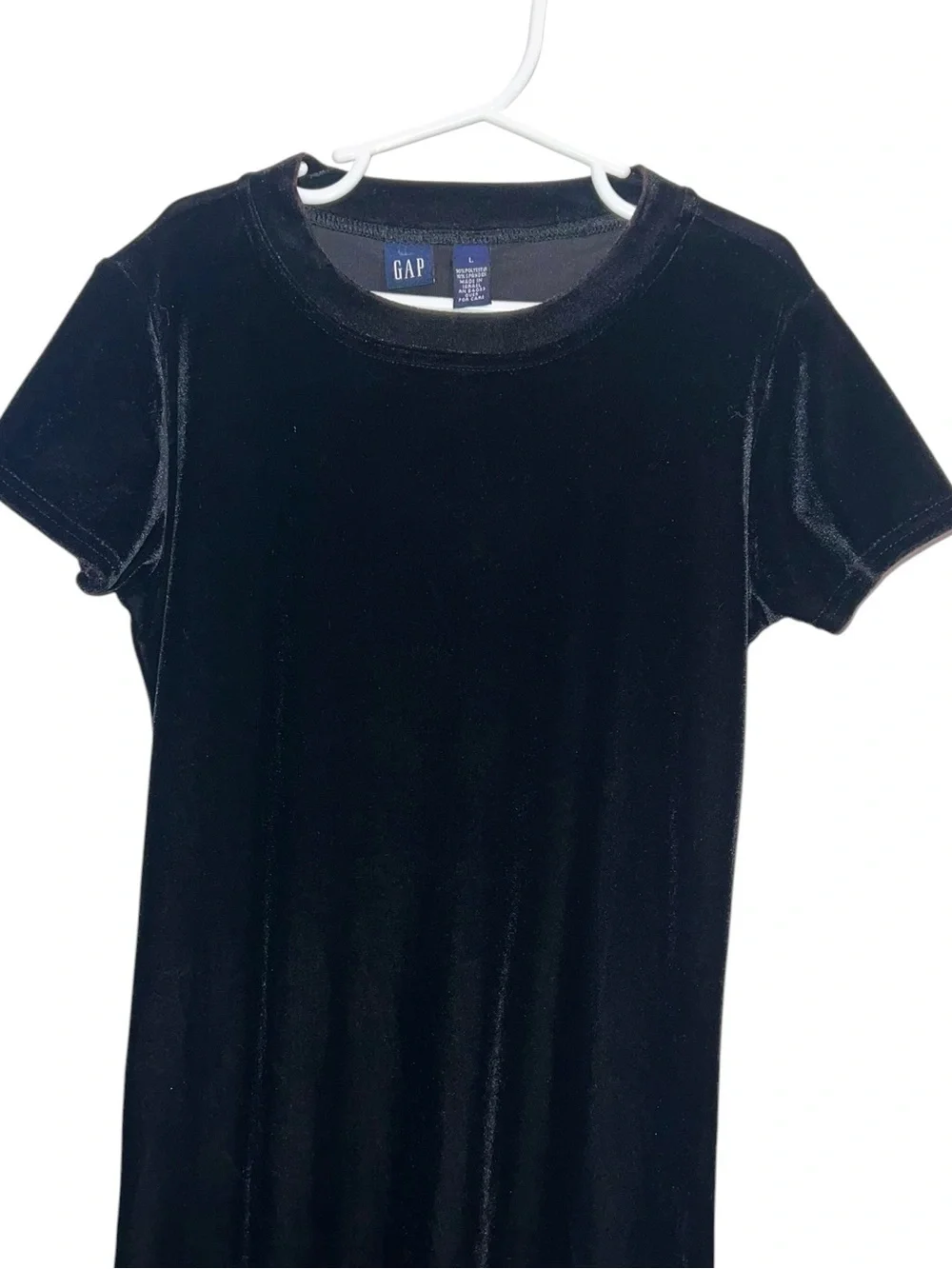 GAP Kids Black Velvet Short Sleeve Maxi Dress Size Large